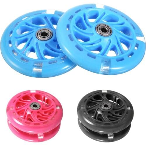 120mm Kids Children Scooter Replacement Wheels LED Lights Flashing Wheels W/ ABEC-7 Bearings For Baby Swing Car Wheel