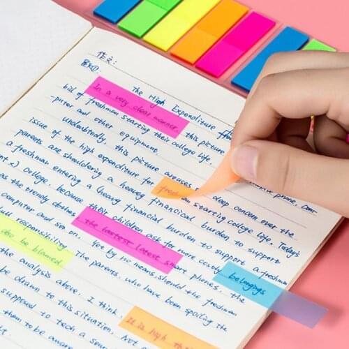 100Sheets Fluorescent Paper Self Adhesive Memo Pad Sticky Notes It Marker Memo Sticker Family And Office Use School Supplies