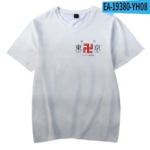 Summer Tokyo Revengers 3D T Shirt Men Women Tees Fashion Comic Cosplay Outfit Hip Hop Tops Casual Boys Girls White t-Shirt