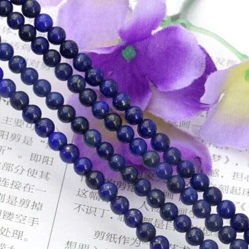 Hot!Lapis lazuli 4mm round loose beads 15 inch DIY fit jewelry making handmade bracelet necklace design wholesale