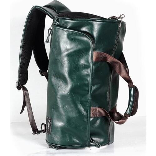 PU Outdoor Sports Gym Bag Multifunction Training Fitness Shoulder Bag With Shoes Pocket Solid Colors Travel Yoga Handbag X552D