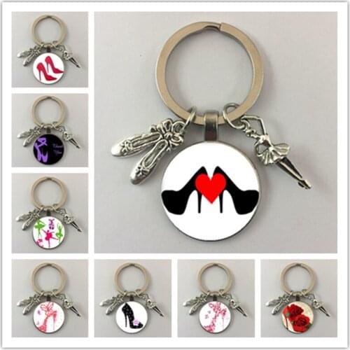 New hot sale pineapple round glass cabochon keychain key ring jewelry gift