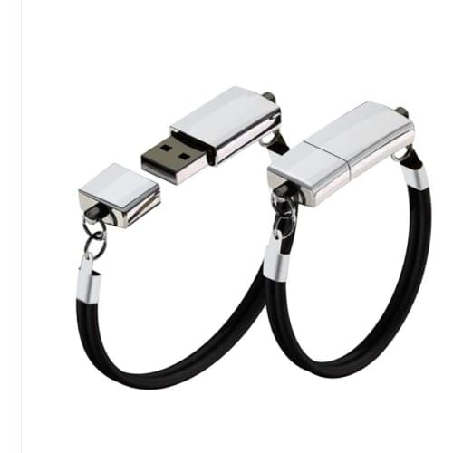 Fashionable black bracelet USB2.0 customizable logo flash drive