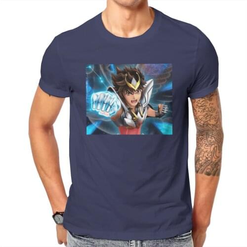 Men Knight of Zodiacs Case Anime Masami Kurumada Gold Saint Funny Classic O collar Top shirt