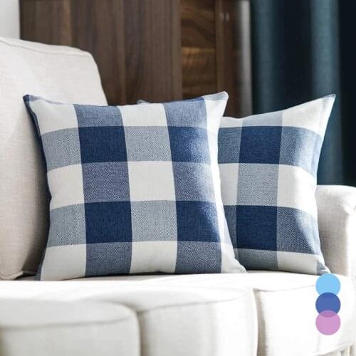 Cushion Cover Buffalo Pillow Cover Plaid Check Decorative Pillows For Living Room Housse De Coussin Farmhouse Decor Navy Blue