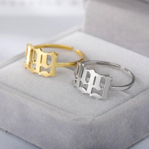 New Stainless Steel Number Rings For Women Men Rose Gold Silver Color Open Adjustable 111 222 333 444 555 666 777 888 999 Ring