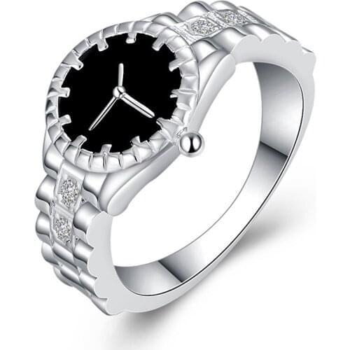 New Dial Quartz Analog Watch Crystal Ring Womens Fashion Creative Copper Plated Jewelry Wedding Rings Birthday Gift