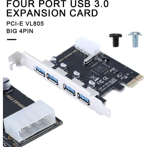 Pohiks 1pc 4 Port USB 3.0 PCI-E Expansion Card Super High Speed PCI-Express Controller Adapter Riser Cards