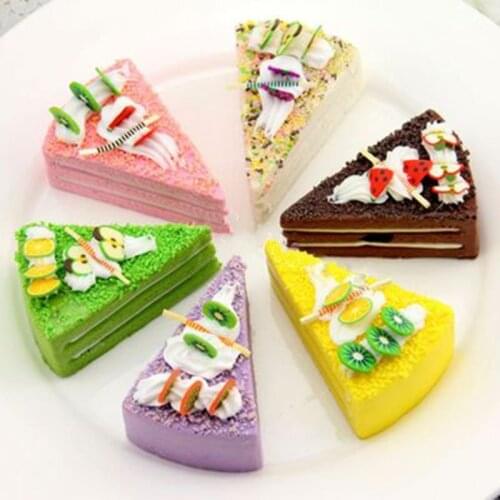 Realistic Artificial Triangle Cake Assorted Fake Cakes Model Photography Props Home Decoration Crafts