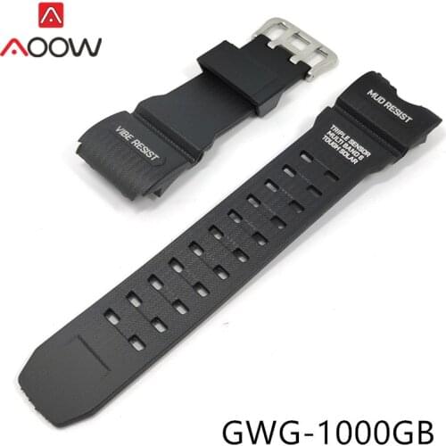 Silicone Strap Watchband for Casio G-Shock GWG-1000GB Black Resin Waterproof Men Replacement Bracelet Band Watch Accessories
