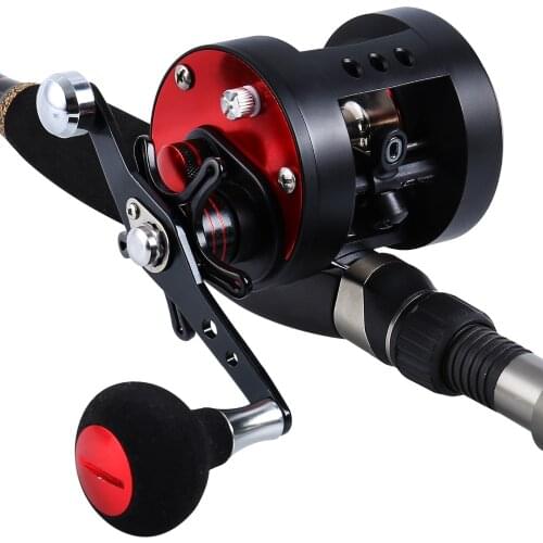 Sougayilang Trolling Fishing Reel Right/Left Hand Round Baitcasting Reel Drum Reel Max Drag 8kg for Saltwater Sea Fishing