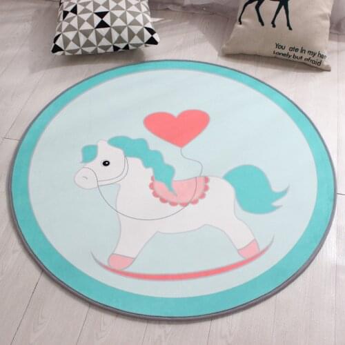 Cute Cartoon Animals Children Bedroom Door Living Room Round Computer Chair Hanging Basket Mat CarpetCustom Size