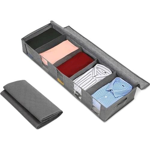 Organizer for Clothes Collecting Folding Storage Box 7 grids Clothes Case Moisture-proof Storage Organizer With Zipper Handles