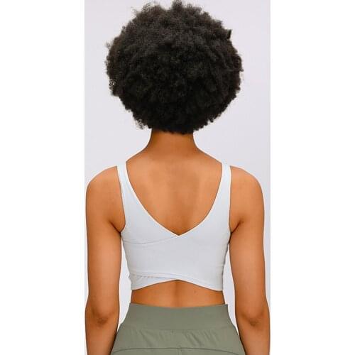 Sport Women Cross Back Yoga Bra Crop Top for Fitness Solid Slim Workout Gym Wear High Impact Running Clothes