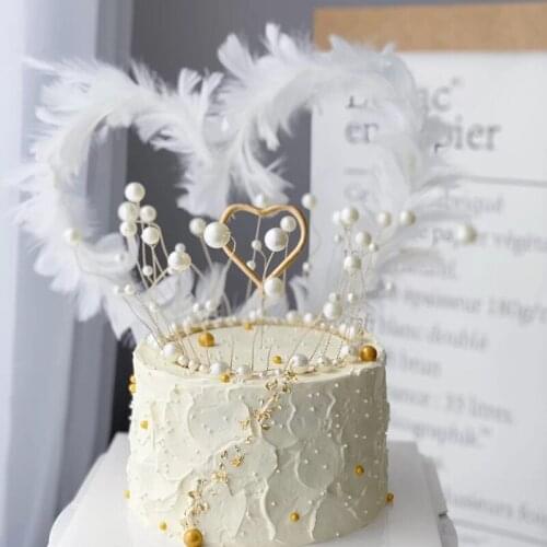 Pearl Princess Crown CakeTopper Shiny Artificial Pearls Headdress Birthda Wedding Engagement Birthday Wedding Party Decoration