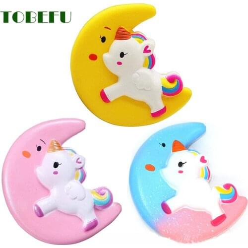 TOBEFU Jumbo Kawaii Moon Pegasus Unicorn Squishy Scented Soft Slow Rising Squeeze Toys for Adults Kids Healing Antistress Stress