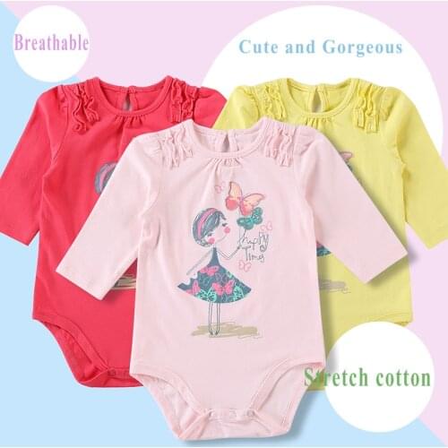 Spring/Autumn Newborn Baby Clothes Girl Kids Cotton Bodysuit Funny Cute Kawaii Outfits Infant Long Sleeve Bowknot Daddy gift