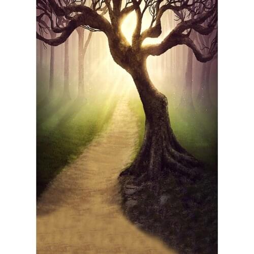 Tree Branch Footpath Light Photo Backdrop Computer Printed Photography Background for Children Baby Portrait Photophone Props