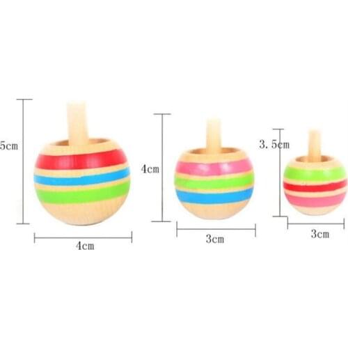 W3JF 3pcs Wood Flip Over Top Tippie Top Spinnig Top Toy Kids Toys Boys Favor Gift