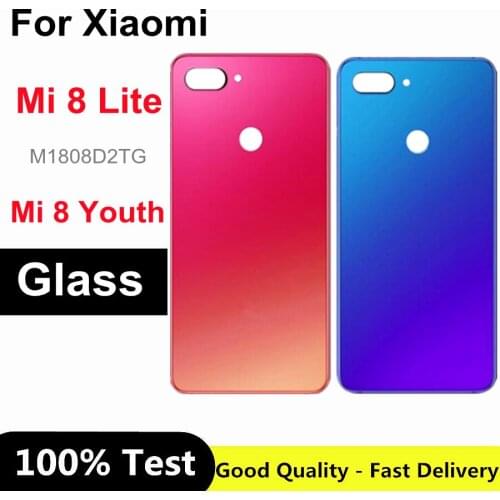For Xiaomi Mi 8 Lite Back Battery Cover Rear Glass Door Panel Case Mi 8Lite Battery Cover For Xiaomi Mi8 Lite Back Glass Cover