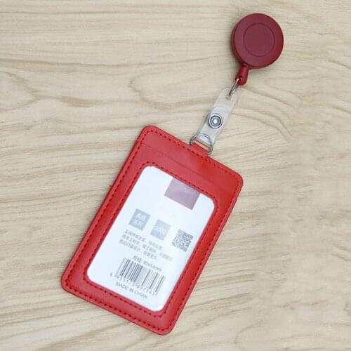 Leather Employees Staff Teachers Shop Assistant Manager Work Card Holder Cover Office ID Name Tag Protective Case Badge Holder