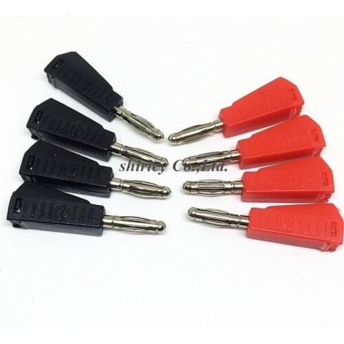 100Pcs 4mm Stackable Nickel Plated Speaker Multimeter Banana Plug Connector Test Probe Binding red black