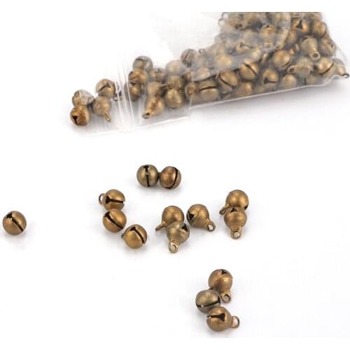 100Pcs Bronze Metal Jingle Bells Loose Beads Festival Party Decor Percussion Instruments Pendant Bell DIY Crafts Accessories