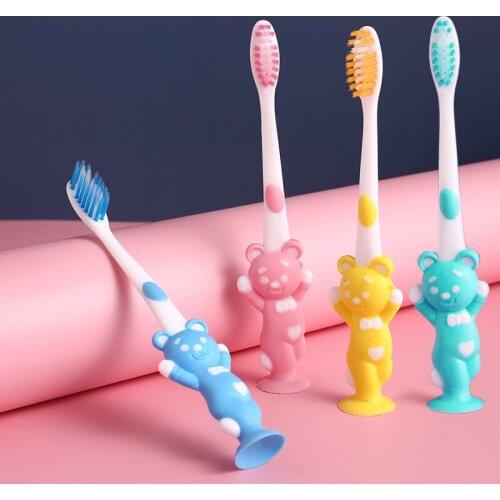 4PCS Household Cartoon Toothbrush Children Bamboo Charcoal Soft Hair Set Silicone Cute Clean Teeth Brushing Toothbrush