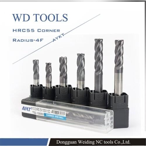 5pcs 8.0XR1.0 good quality HRC55 long length 4 flute corner radius milling carbide cutter milling machine part