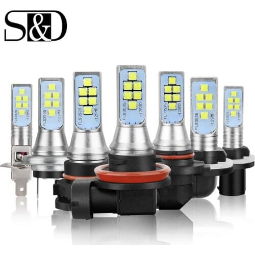 2pcs Car Fog Lamp H1 H3 H7 H8 H11 H16 LED HB3 9005 HB4 9006 P13W PSX26W PSX24W LED Bulbs H27 800 881 P27/7W Auto Lights 12V