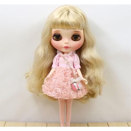 BL-160604L Clothes For 1/6 Blyth Suit 3 Pieces Summer Pink Dress