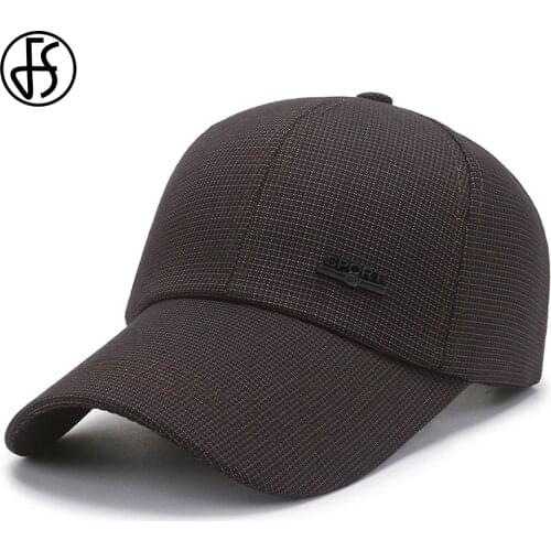 FS 2021 Fashion Long Brim Summer Sun Shade Baseball Cap For Men Women Khaki Brown Snapback Caps Sport Style Plaid Dad Hat
