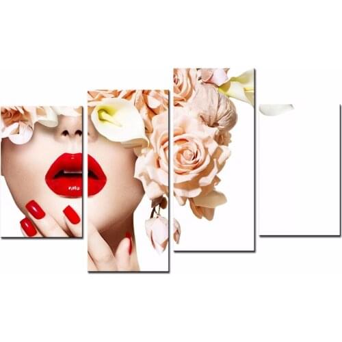 HOT Framed 4Pieces/set Beauty poster series Wall Art For Wall Decor Home Decoration Picture Paint on Canvas Prints Painting