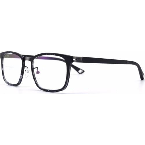 HKUCO Fashion Horned Rim Rectangular Black Frame Clear Lens Eye Glasses Frame
