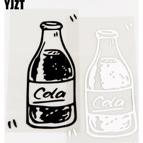YJZT 7×12.8CM Interesting Coke Personalized Cola Car Stickers Body Decoration Vinyl Decals Black / Silver 10A-0689