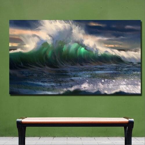 Fashion Printing Oil Painting Abstract Wave Wall Pictures for Living Room Office Bedroom Modern Canvas Oil Painting No Framed