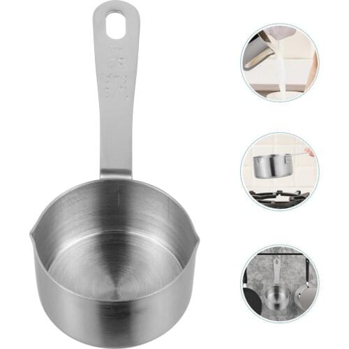 1Pc Sauce Pan Stainless Steel Saucepan Kitchen Measuring Pot Cooking Tool