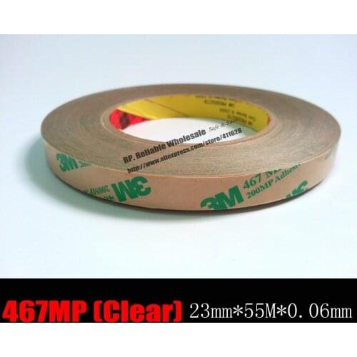 0.06mm Thick) 23mm*55M 467MP 200MP Double sided Adhesive Tape for Electronics, Telecommunications Switch Panel Back Glue