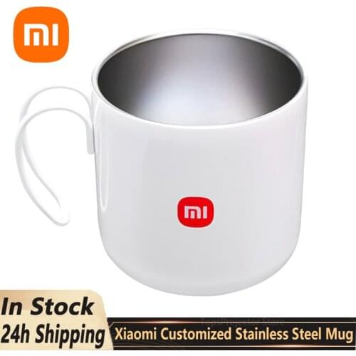 Xiaomi Custom Stainless Steel Mugs Cups 400mL White Reusable Tea Iced Coffe Cup for Home Office Hot Cold Usages Travel Hiking