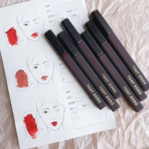 Small Black Tube Lip Glaze Lip Gloss Long Lasting Lip Stick Waterproof Sweatproof Liquid Lipstick Women Cosmetics TSLM1