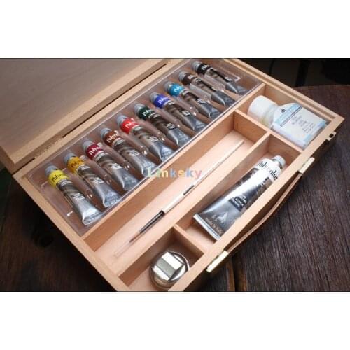 MAIMERI Polycolor colors Maimeri-Cassette Beech - Fine Acrylic Pigment - 10 Tubes 20ml + 1 Tube 60ml + Accessories