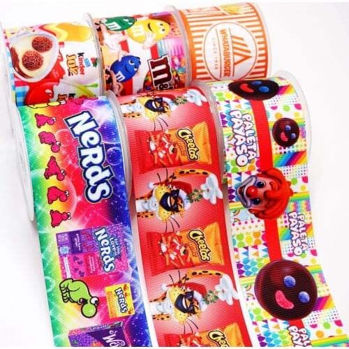 Cartoon Grosgrain/Satin Ribbon Foods Printed Ribbon For Crafts Decoration Bow 10Yards 37400