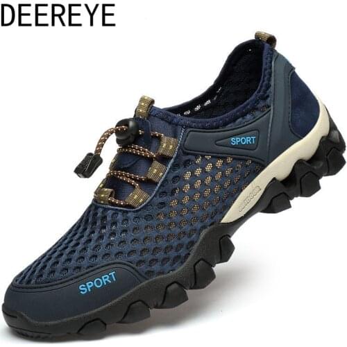 New Mens Hollow Mesh Outdoor Fishing Hiking Sneakers Upstream Climbing Wading Breathable Non-Slip Zapatillas Hombre Water Shoes