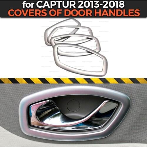Covers of door handles case for Renault Captur 2013-2018 ABS plastic 1 set / 4 pcs molding decoration car styling