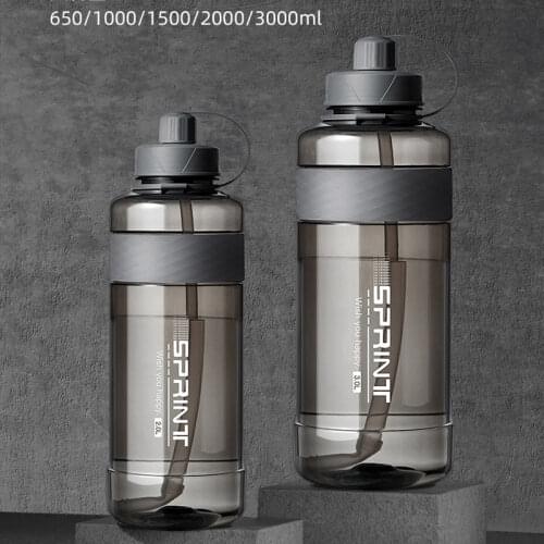 2020 New Sport Water Bottle BPA Free Sport Drinking Water Bottle with Straw 1L 2L Plastic Water Drinking Bottle for Water