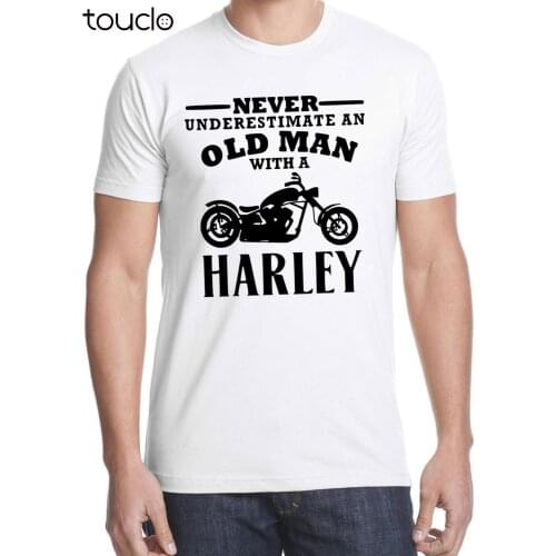 New Hot Sale T-shirt Motorbike Never Underestimate An Old Man Motorcycles Men T-shirt Free Shipping