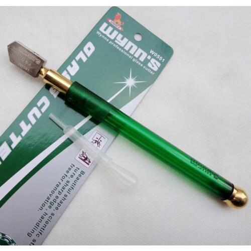 New 2-19mm Diamond glass cutter Tipped Glass Cutter Plastic Handle Oil Feed Cutting Tools W0551