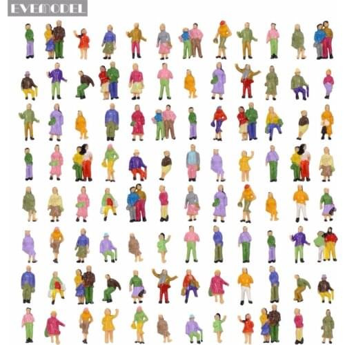 P150W 100pcs Model Trains 1:150 Scale Painted Figures N model accessories DIY mini garden decoration