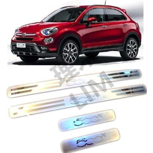 Suitable for FIAT 500X 2015 2016 2017 2018 2019 2020 Four Door Stainless Steel Scuff Plate Door Sill Cover Trim Car Accessories