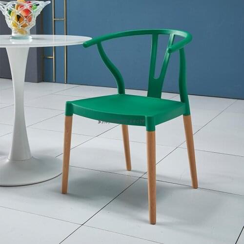 Modern Simple Plastic Y Chair Fork Bone Chair Dining Chair Nordic Solid Wood Leisure Back Computer Plastic Coffee Chair
